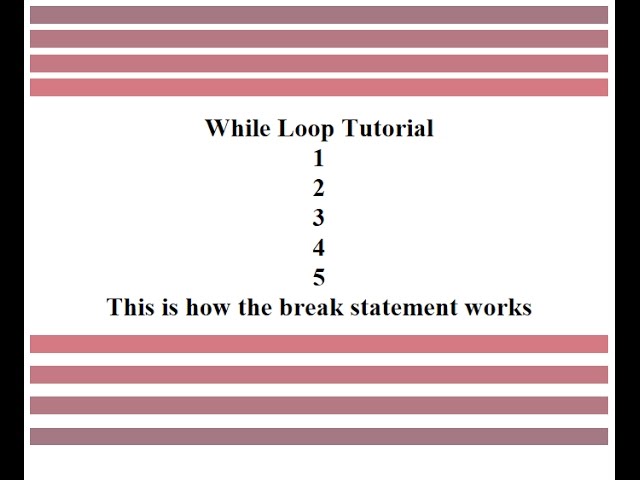 JavaScript While Loop Tutorial With break statement