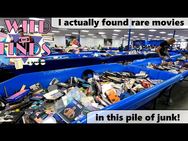 Goodwill Thrift Store + Flea Market Hunting for rare Media Find Nice VHS, DVDs, Records, Video Games