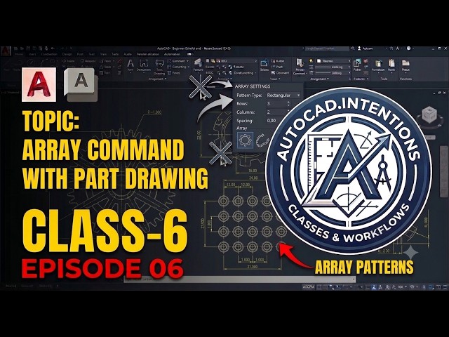 Class-6 #TeklaStructure #BIM #tekla #autocad #Array #Hashtags #AutoCAD #AutoCADCourse #commands