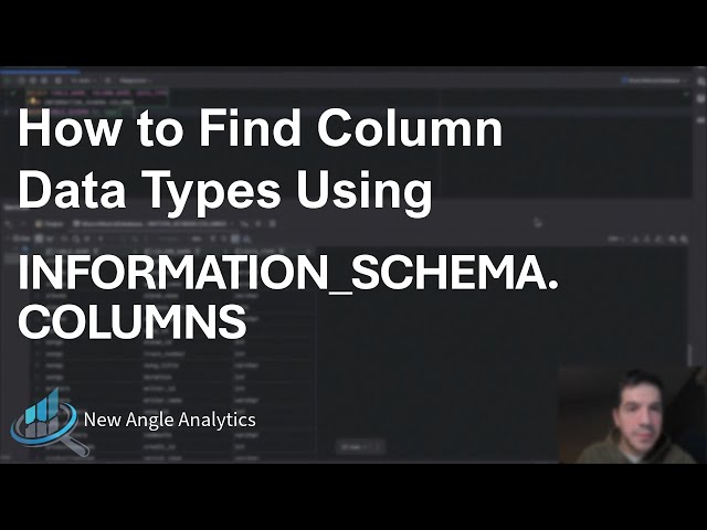 How to Find Column Data Types Using INFORMATION_SCHEMA.COLUMNS