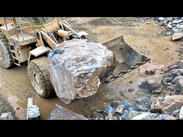 100 Tons of Stone Loaded in Minutes Satisfying Stone Loading Compilation 4K
