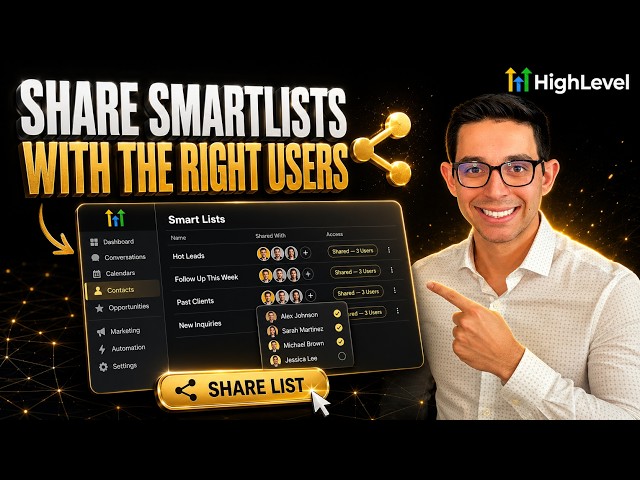 Share Smart Lists with Specific Users | Go HighLevel Tutorial