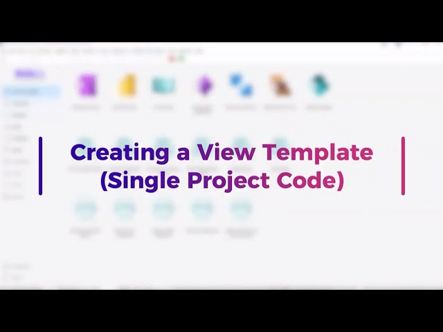 SQL View - Creating a View Template (Single Project Code)