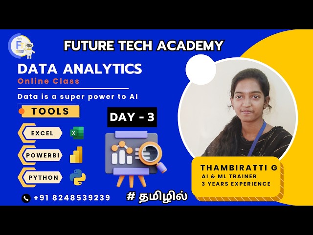 Data Analytics Online Class - Day 3 | Future Tech Academy | 06:00 PM - 07:00 PM