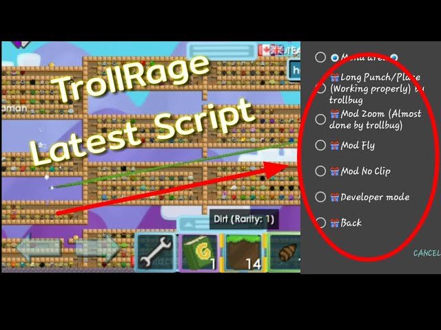Growtopia | Android trainer (TrollRage v3.6 Update!)