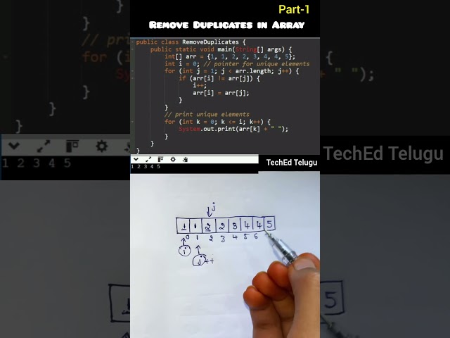 Remove Duplicates from an Array 😱 - part 1 | Most Efficient Logic 💯 #java #coding #interview