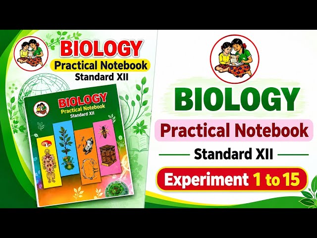 12th Biology Practical Notebook 2026 | Biology Practical Std 12 | Experiment 1 to 15 | Maharashtra 
