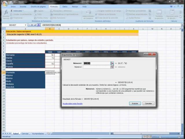Dar formato a celdas y uso de funciones básicas en Excel 2007