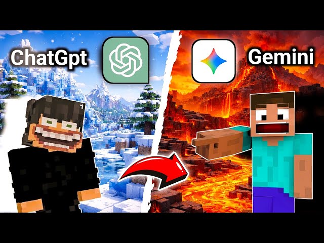 I Forced 2 AIs to Build Minecraft in 10 Minutes! (ChatGPT vs Gemini) 😱