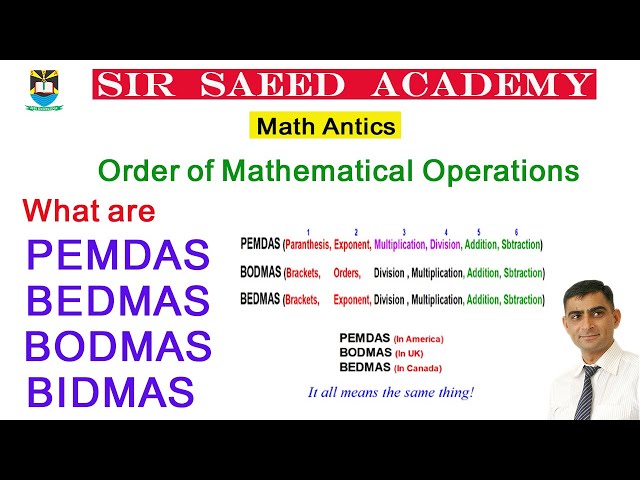 Math Antics || #PEMDAS || #BEDMAS || #BODMAS || Order of Mathematical Operations || Pre Algebra