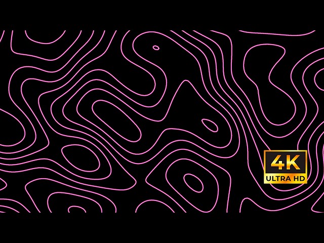 Dark Mode Pink: Abstract Contour Animation | 4K Visual Loop