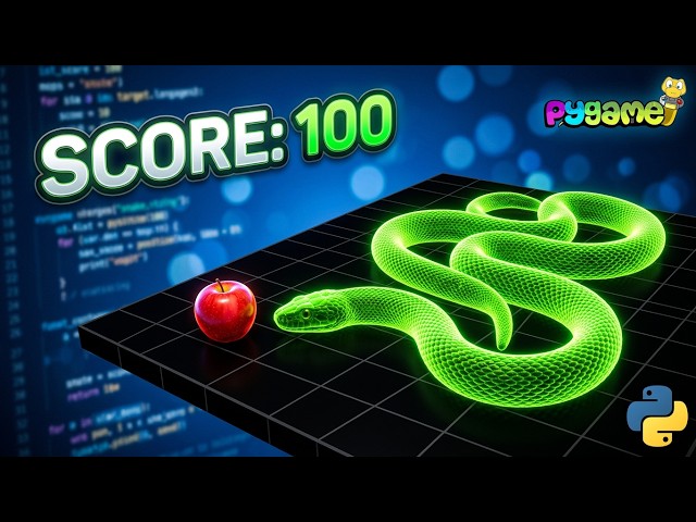 How to make a snake game python using pygame