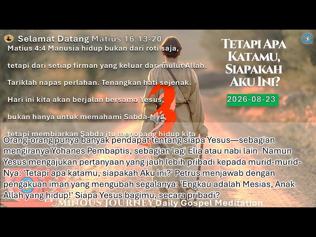 CONTEMPLATIO|Tetapi Apa Katamu, Siapakah Aku Ini? | Mengenal Yesus Secara Pribadi | Matius 16:13–20