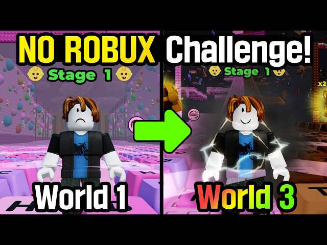 From Noob to World 3 Without Robux! (+1 Speed Keyboard Escape)