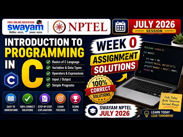 Introduction to Programming in C Week 0 Assignment Answers 2026 | NPTEL July 2026 | 100% Correct
