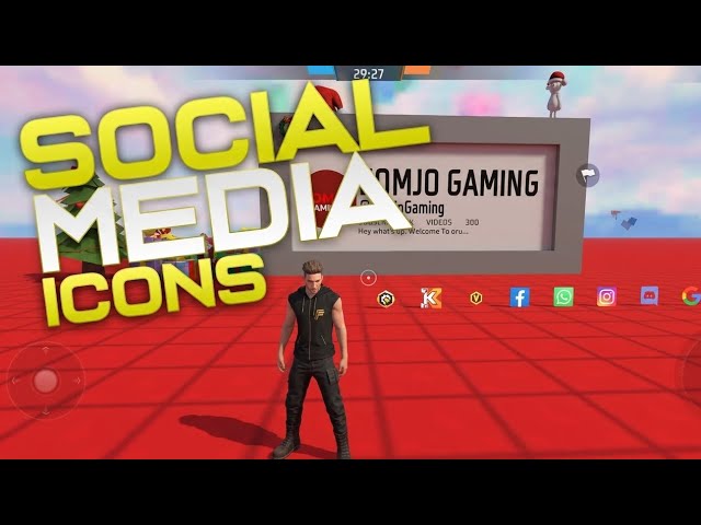 social media icons how to add in free fire craftland maps script |  free fire craftland | zomjo 