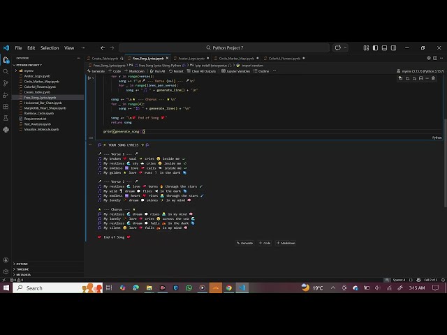 Create Your Own Songs with Code 🎵 | Python Lyrics Generator