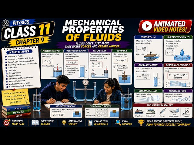 Mechanical Properties of Fluids | Class 11 Physics | ✈️ HOW DOES AIR PRESSURE MAKE PLANES FLY?