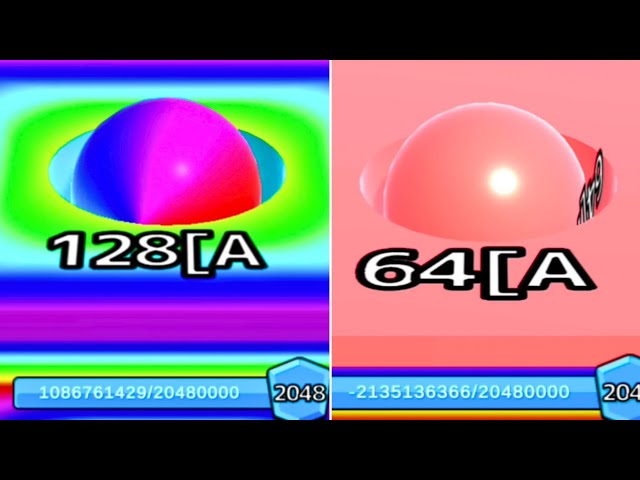 128[A RAINBOW TILE 🌈😱 Ball Run 2048 vs Max Levels | Best 2048 Challenge! | powerGauge Gameplay
