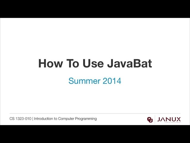 Introduction to Computer Programming - Methods - Javabat