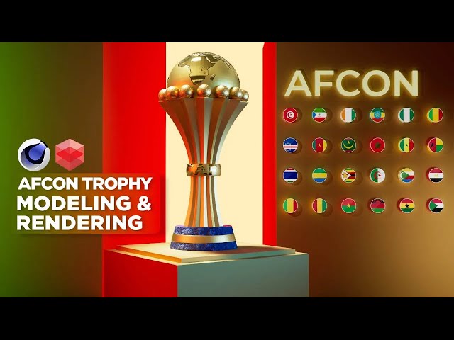 AFCON Trophy Modeling   Rendering with Cinema 4D   Redshift - Re Upload