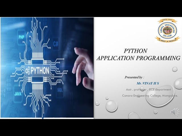 VTU 18EC646 Python Application Programming M2 L1