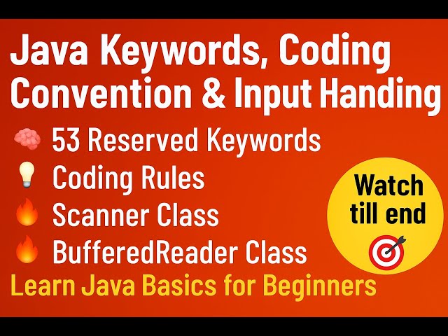 #07 53 Java Keywords, Naming Rules & Input Methods | Beginner to Pro Java Guide