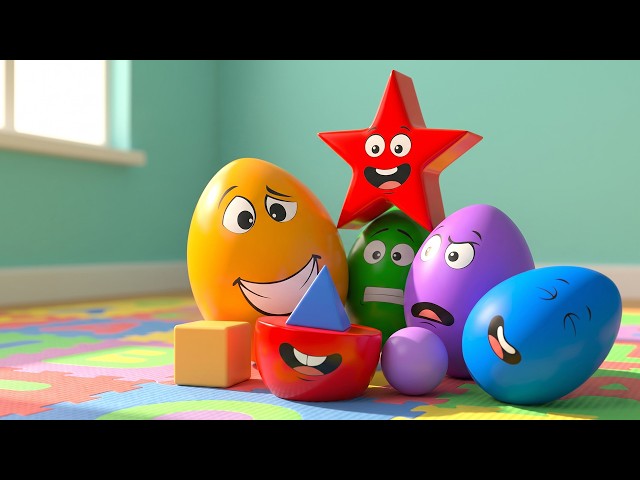 Learn Shapes with Eggs | Fun Shape Learning Game and Colorful Egg Poem for Kids | Tiny Toons Kids TV