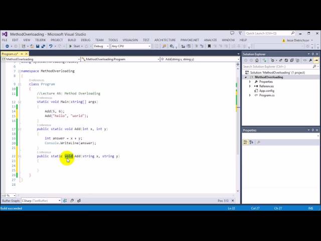Learn C# for beginners: 46 -  Method Overloading