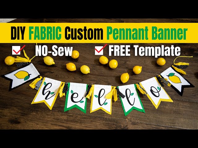Cricut Tutorial: NO-Sew Fabric Pennant Banner FREE TEMPLATE 💥 How to Make a Custom Pennant Banner