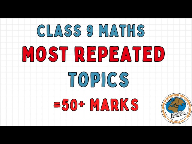 Class 9 Math Most repeated & Important Topics Federal Board || 9th Math Guess Paper 2026 Federal