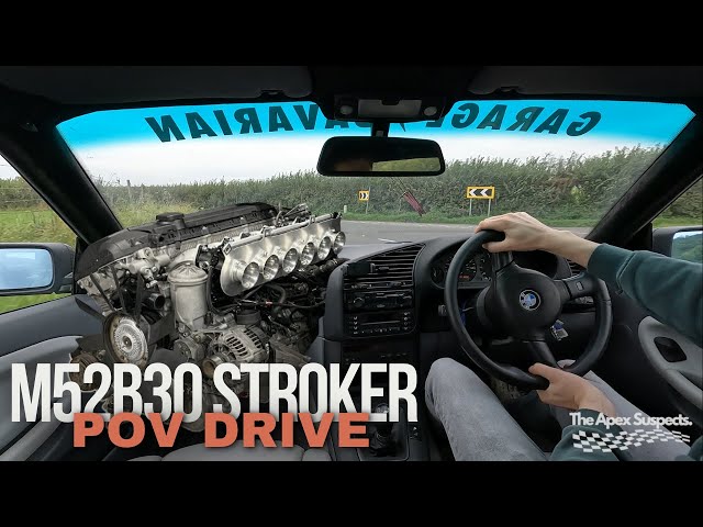 BMW E36 M52B30 STROKER ON ITB's RAW DRIVING SOUND!