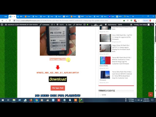 XBO A33 Flash File | Firmware MT6572 Android 8.1 | Hang Logo Fix Update Stock Rom