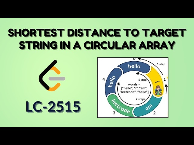 Shortest Distance to Target String in a Circular Array | Leetcode 2515 | Java | Hindi