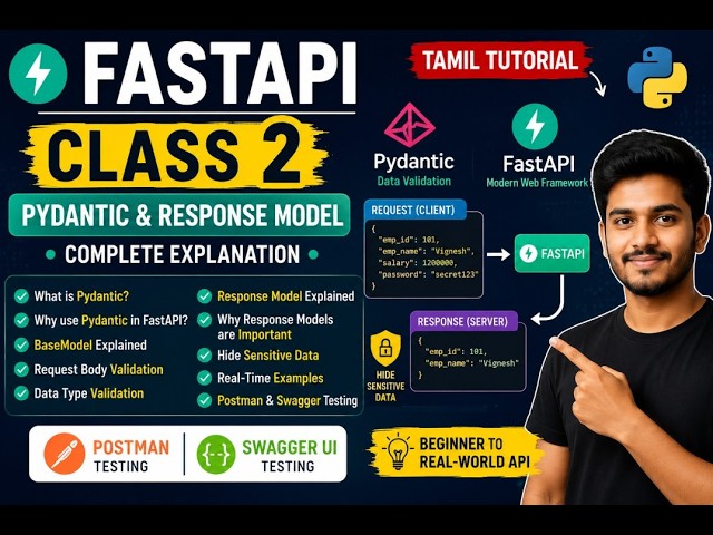FASTAPI CLASS 2 | Pydantic Explained in Tamil | Response Model in FastAPI |Beginners |Tamil