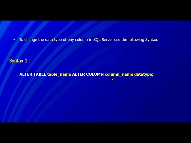 SQL Modify Column - How to modify column size in SQL #kaashivinfotech  #kaashivreviews #kaashiv #sql