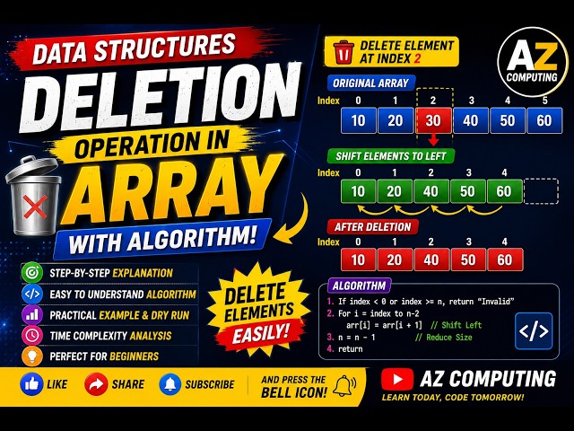 Learn Deletion Operation in Array | DSA for Beginners