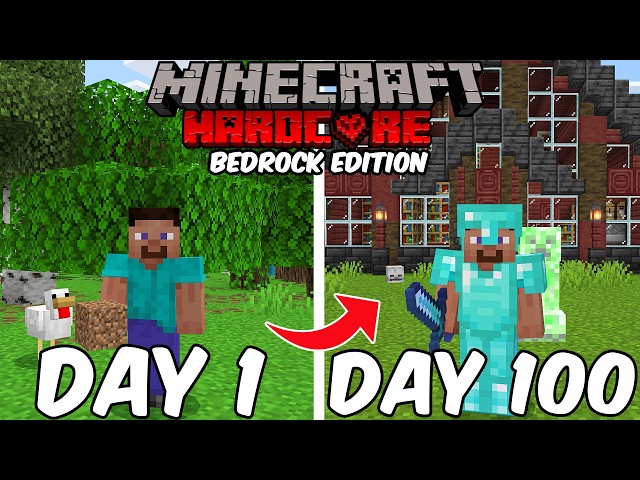 100 Days in Hardcore Minecraft Bedrock