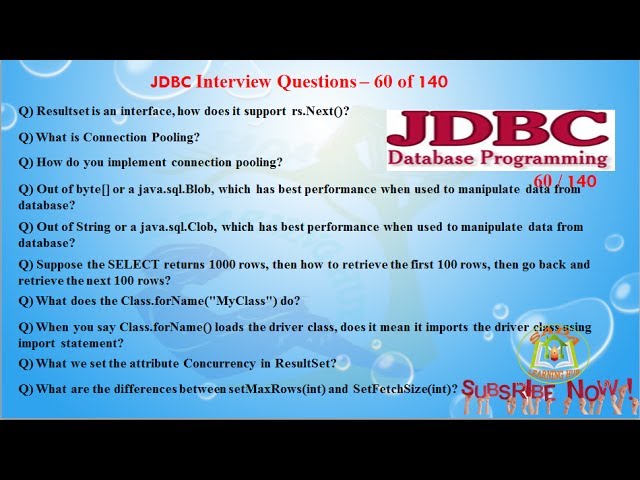 Java Database Connectivity(JDBC) Interview Questions – 60 out of 140