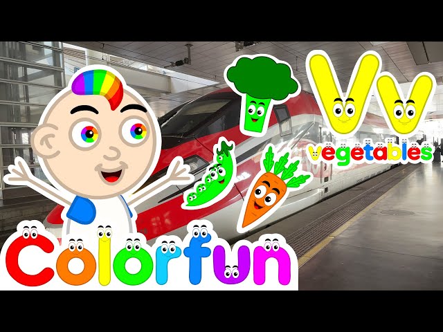 Vegetables Song 🥕🥦 (V is for Vegetables!) | Let’s Learn the ABCs! | Colorfun Songs for Babies 🌈👶🏻
