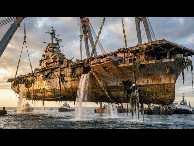 Inside a WWII Aircraft Carrier Recovery | Deep-Sea Salvage to Controlled Re-Floating (Full Process)
