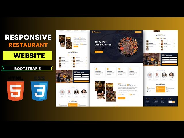 Modern Restaurant Website Part 4 – Bootstrap 5 | Fully Responsive