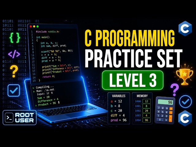 C Programming Practice Set | Level 3 (Beginner Friendly)