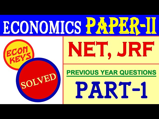 UGC NET JUNE 2020 - PREVIOUS YEAR QUESTIONS - PART - 1 (ECONOMICS)