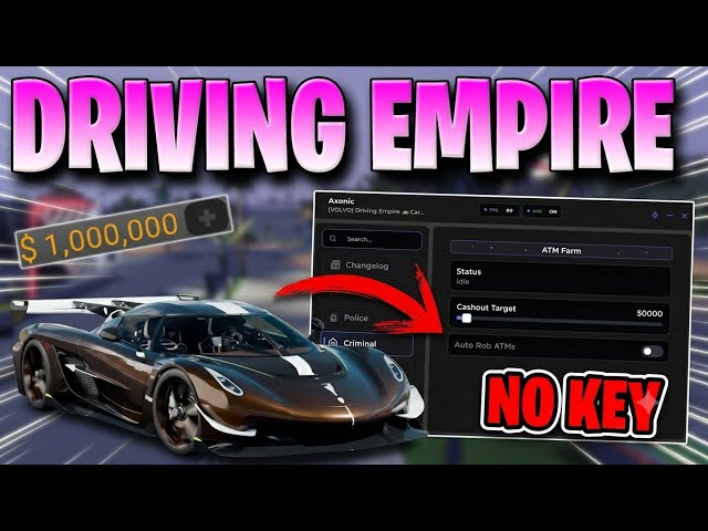 *BEST* Driving Empire Script *NOKEY* AUTO FARM MONEY, AUTO DELIVERY, AUTO ROB & More!