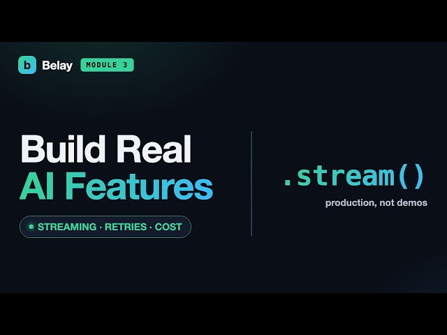 Build Real AI Features: Streaming, Retries & Cost (LLM API Deep Dive)