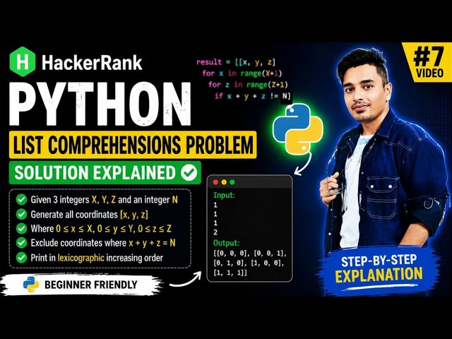 7 Python List Comprehension HackerRank Solution | Beginner Friendly 🐍