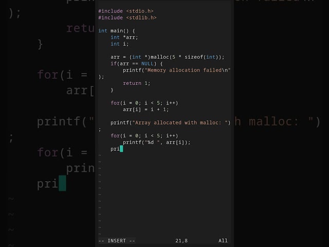 Dynamic Memory Allocation in C (malloc, calloc, realloc, free)