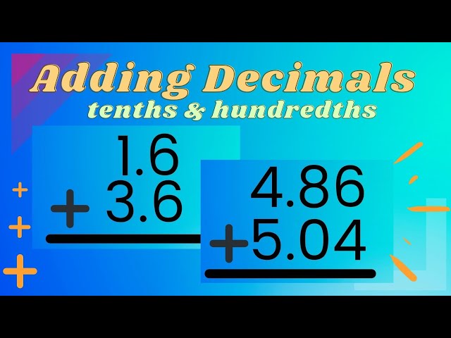 Adding Decimals with Tenths & Hundredths: How to line up the decimal and why you need to!