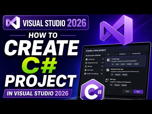 How to Create a C# Project in Visual Studio 2026 | Beginner's Step-by-Step Guide